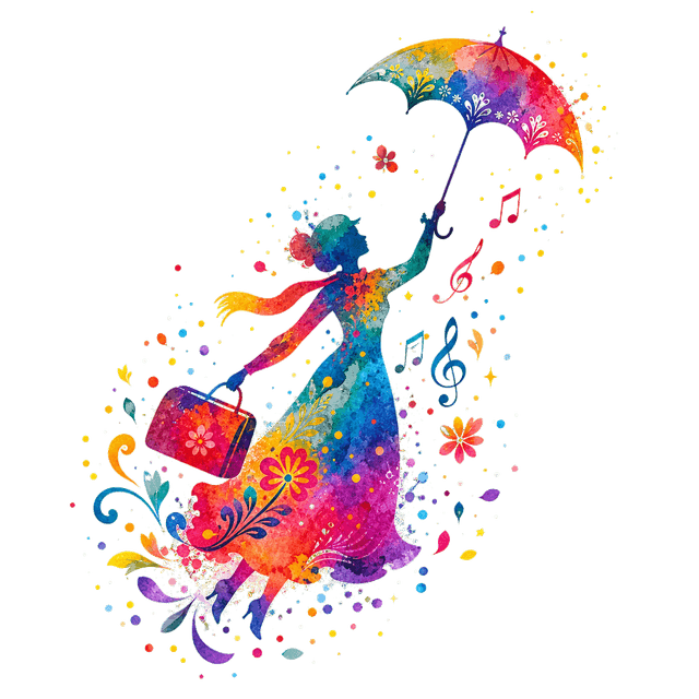 Летящая с зонтом сказочная героиня — эмблема Дома культуры